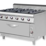 GAS COOKER (6 GAS RANGE ON LARGE GAS OVEN) E-RQB-900-6S