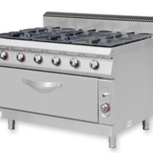 GAS COOKER (6 GAS RANGE ON LARGE GAS OVEN) E-RQB-900-6S