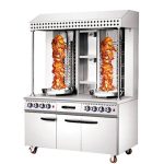 Double Gas Shawerma Machine on Cabinet.
